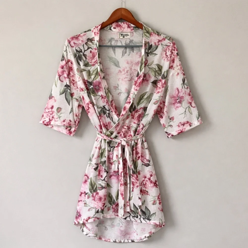 Show Me Your Mumu Floral Robe Feminine Knee Length Belted